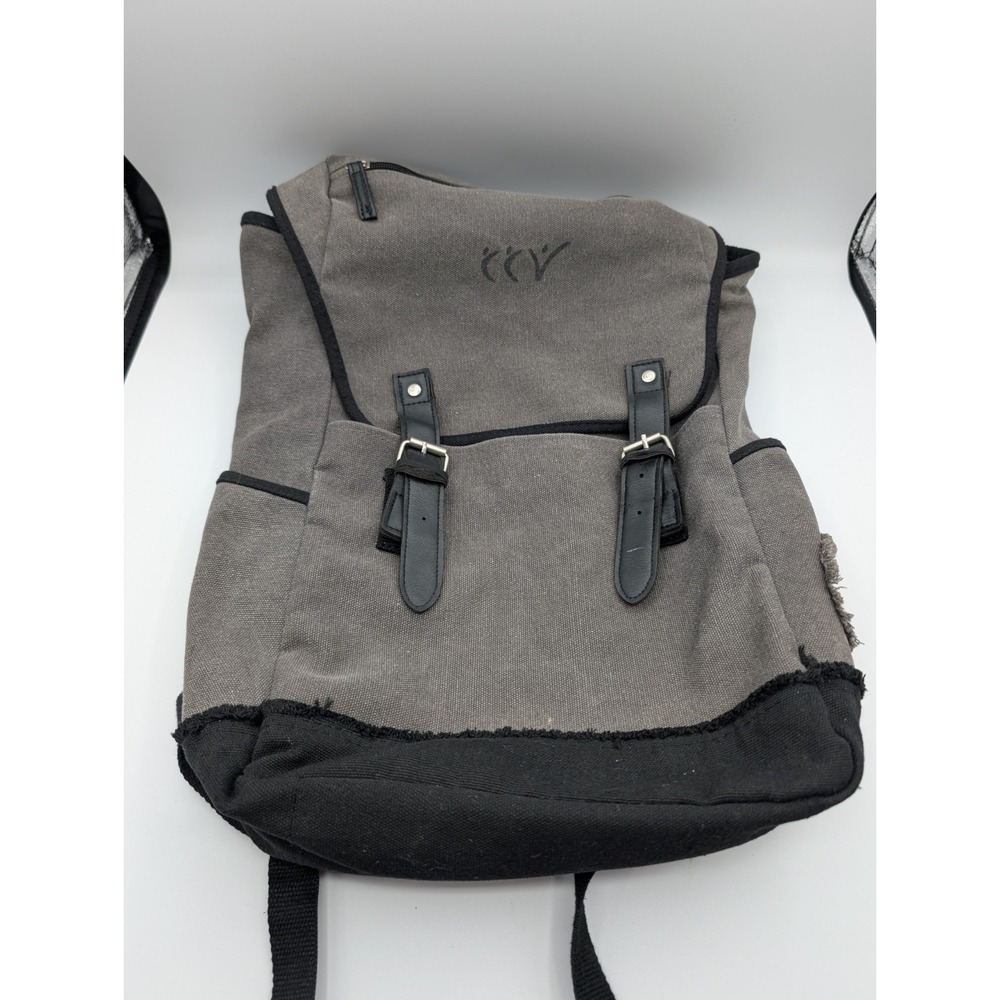 Field & Co 15" Computer Backpack Gray Rustic Canvas Black And White Lining.